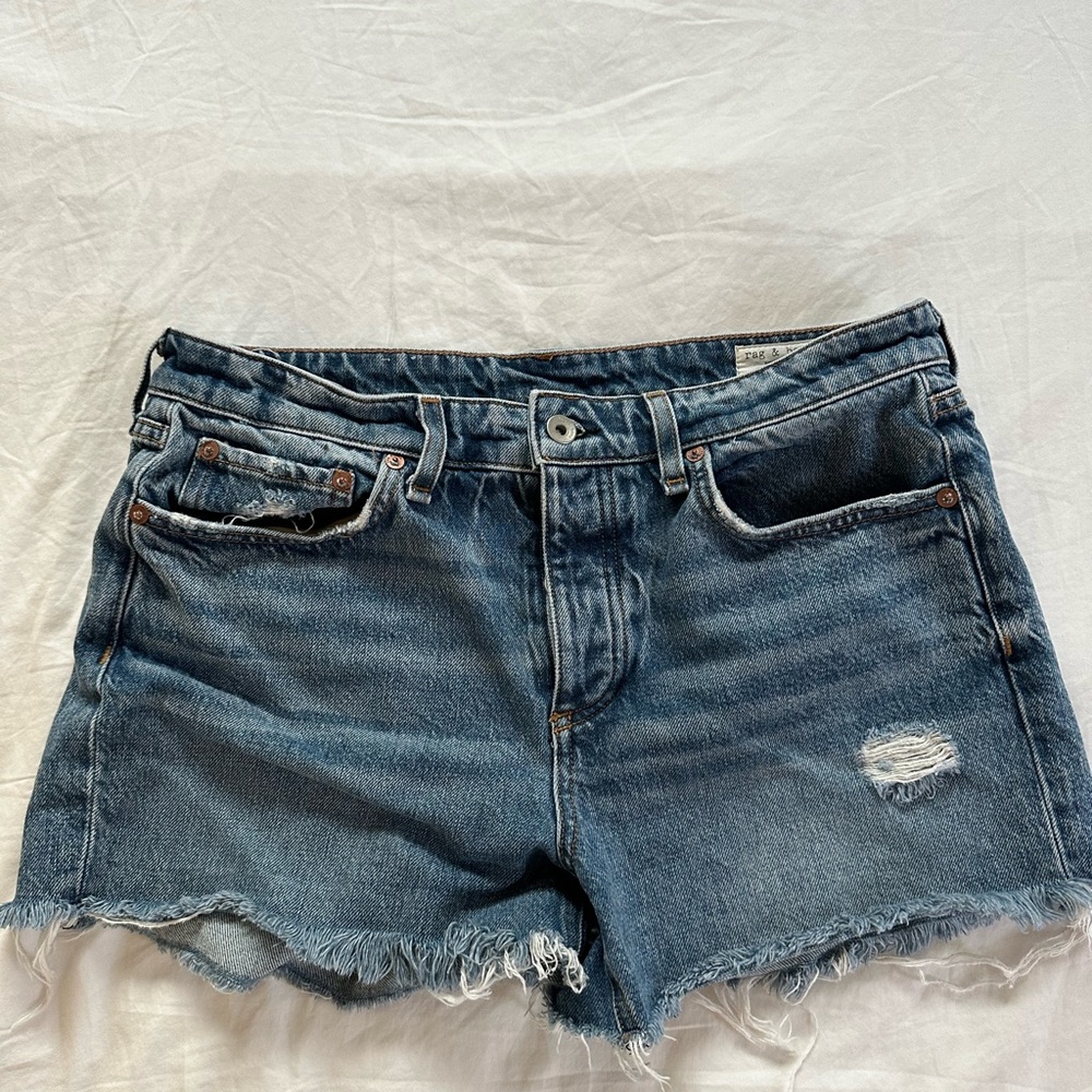 rag & bone Distressed Blue Jean Shorts